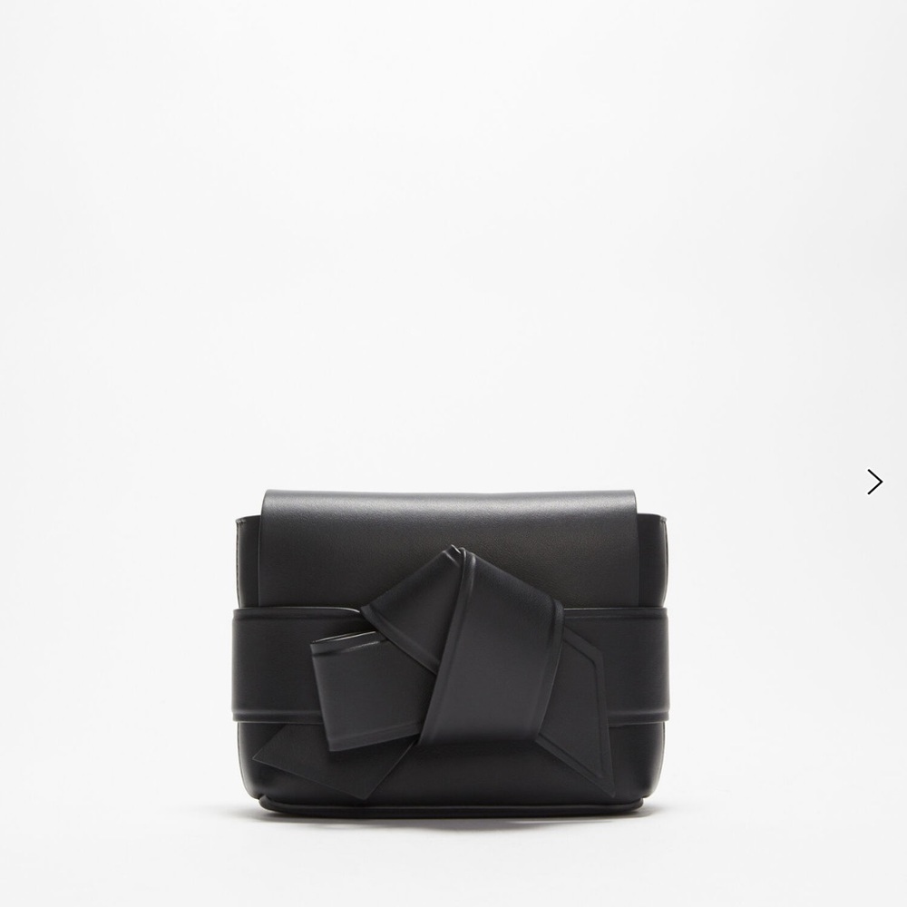 Mini Musubi Crossbody Leather Handbag for Women - Black